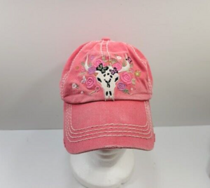 KBETHOS Vintage Cattle Skull Distressed Look 100% Cotton Strapback Hat Cap